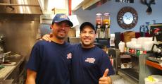 Hard working kitchen crew at Billy Boy's Restaurant in Chicago Ridge