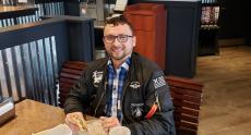 Loyal customer enjoying lunch at Billy Boy's Restaurant in Chicago Ridge