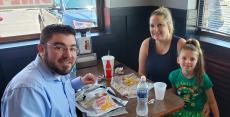 Family enjoying lunch at Billy Boy's Restaurant in Chicago Ridge