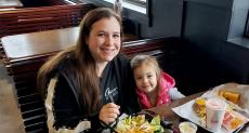 Mom and daughter enjoying lunch at Billy Boy's Restaurant Chicago Ridge