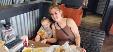 Mom and daughter enjoying lunch at Billy Boy's Restaurant Chicago Ridge