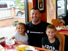 Family enjoying lunch at Brandy's Gyros in Chicago