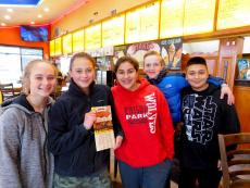 Friends enjoying lunch at Brandy's Gyros Chicago - on Harlem ave.