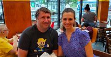 Couple enjoying lunch at Brandy's Gyros in Chicago