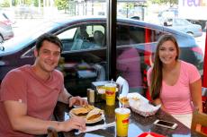 Couple enjoying lunch at Brandy's Gyros in Chicago