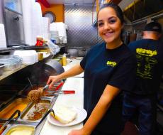 Friendly staff at Brandy's Gyros in Chicago
