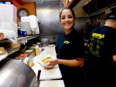 Hard working kitchen staff at Brandy's Gyros in Chicago