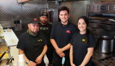 Hard working kitchen crew at Brandy's Gyros in Chicago