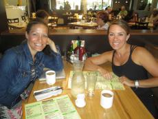 Friends enjoying breakfast at Butterfield's Pancake House in Oak Brook Terrace