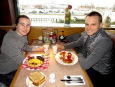 Friends enjoying breakfast at Butterfield's Pancake House & Restaurant in Naperville