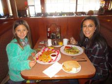 Mom and daughter enjoying lunch at Butterfield's Pancake House & Restaurant in Northbrook