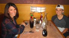 Mom and son enjoying lunch at Butterfield's Pancake House & Restaurant in Naperville