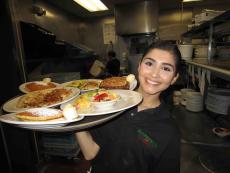 Friendly server at Butterfield's Pancake House & Restaurant in Wheaton