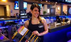 Friendly server at Chaser's Sports Bar & Grill in Schiller Park 
