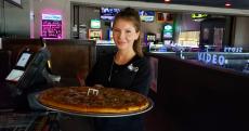 Friendly server at Chaser's Sports Bar & Grill in Niles