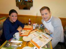 Couple enjoying breakfast at Christy's Restaurant & Pancake House in Wood Dale