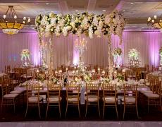 Beautifully decorated ballroom at Concorde Banquets in Kildeer