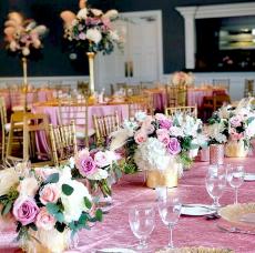 Ballroom designed for baptism reception at Concorde Banquets in Kildeer