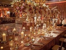 Beautifully decorated ballroom at Concorde Banquets in Kildeer