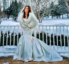 Happy bride in the wedding garden at Concorde Banquets in Kildeer