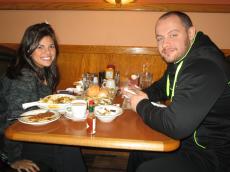 Couple enjoying lunch at Seven Brothers Restaurant in Morton Grove