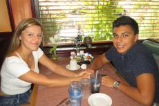 Couple enjoying dinner at Rose Garden Cafe in Elk Grove Village