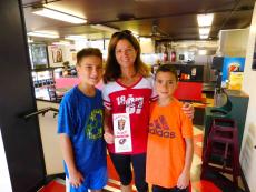 Mom and sons enjoying lunch at Craving Gyros in Lake Zurich