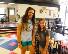 Sisters enjoying lunch at Craving Gyros in Lake Zurich