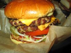 The famous double cheeseburger at Dengeos in Skokie