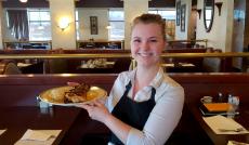 Serving the Greek-Style Chicken Kabob at Diamand's Family Restaurant in Joliet