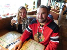 Hawks fans dining at Butterfield's Restaurant in Naperville