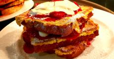 The famous Strawberry French Toast at Dino's Cafe in Bloomingdale