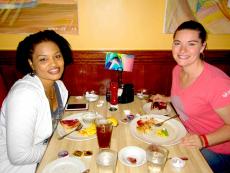 Friends enjoying breakfast at Downers Delight Pancake House & Restaurant in Downers Grove