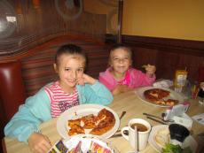 Sisters enjoying lunch at Downers Delight Pancake House & Restaurant in Downers Grove