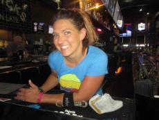 Friendly bar server at Draft Picks Sports Bar in Naperville