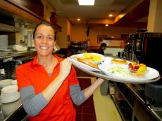 Friendly server at Eggs Inc. Cafe in Bolingbrook