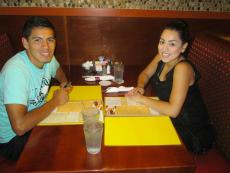 Couple enjoying breakfast at Eggs Inc. Cafe in Bolingbrook