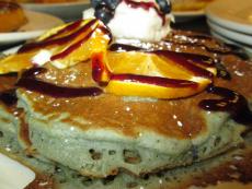 The famous pancakes at Eggs Inc. Cafe in Chicago, Streeterville