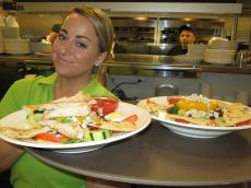 Friendly server at Eggs Inc. Cafe, Chicago (Streeterville)