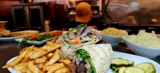 e famous Steak Wrap at Ellwood Steak & Fish House in DeKalb