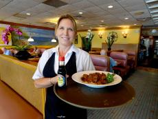 Friendly server at Eros Restaurant & Ice Cream Parlour in Arlington Heights