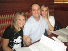 Family ready to order dinner at Jameson's Charhouse in Arlington Heights