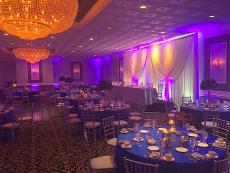 Beautifully decorated ballroom at Fountain Blue Banquets & Conference Center in Des Plaines