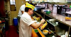 The famous foot-long cheese dog at Franksville Restaurant Chicago