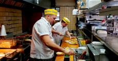 Hard working kitchen crew at Franksville Restaurant in Chicago