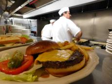 Hearty cheeseburger at George's Family Restaurant in Oak Park