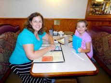Mom and daughter enjoying lunch at George's Family Restaurant in Oak Park