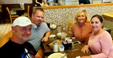 Friends enjoying lunch at George's Family Restaurant in Oak Park