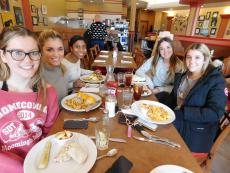 Friends enjoying lunch at Georgie V's Pancakes & More in Northbrook