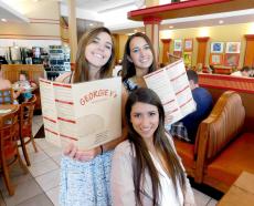 Friends enjoying lunch at Georgie V's Pancakes & More in Northbrook